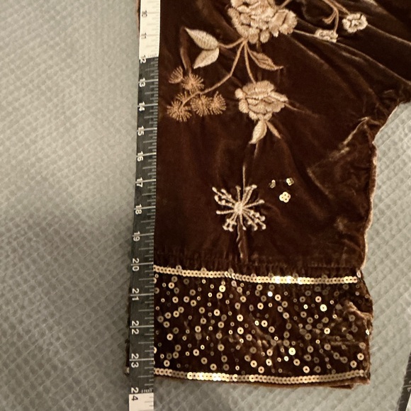 Johnny Was Brown Velvet Silk blend Kimono in Brown size XS - Picture 9 of 11